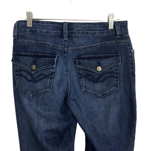 Nine West  Capri Jeans Women’s Size 6 Blue Mid Rise Cuffed Denim Dark Wash - Picture 5 of 8